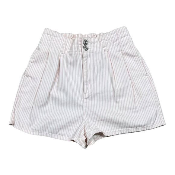 Urban Outfitters Jordi Pleated Striped High Waisted Shorts - Picture 2 of 4